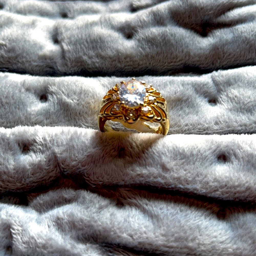 14KT GOLD ELECTROPLATED CUBIC ZIRCONIA